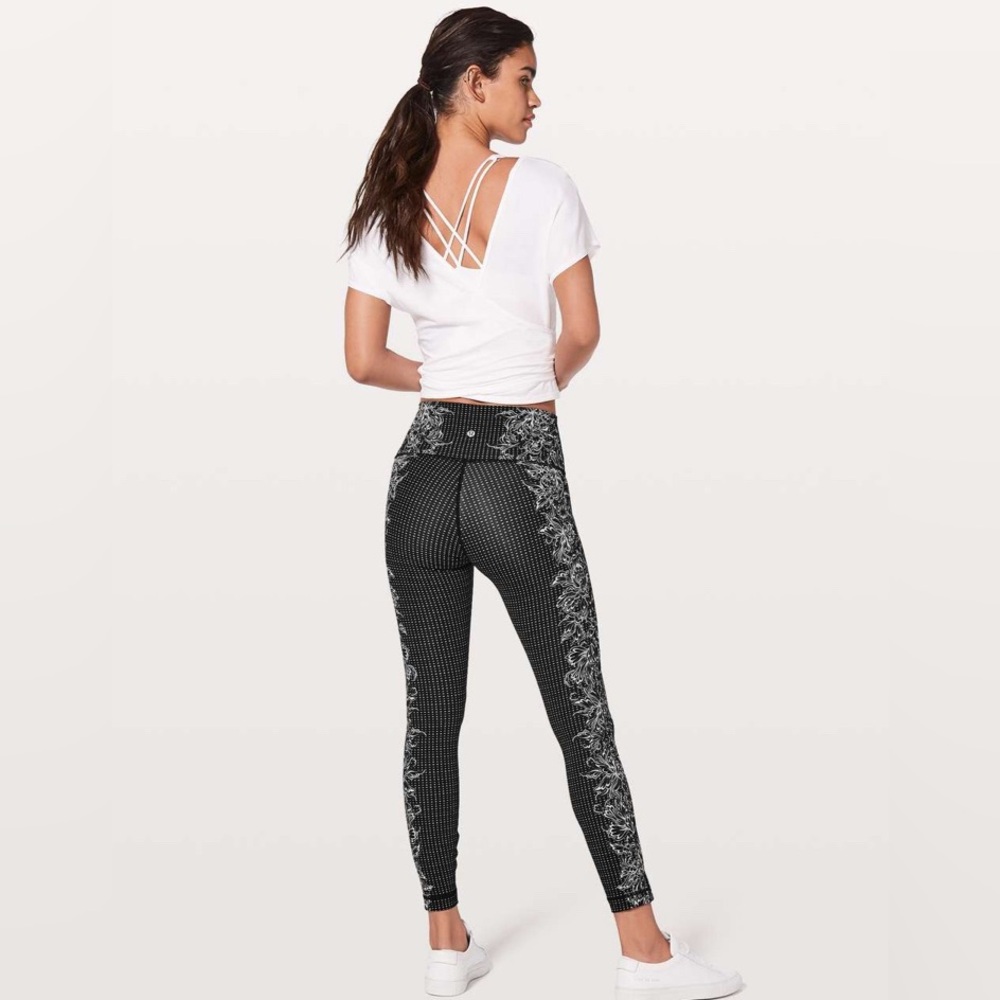 Lululemon Wunder Under Hi-Rise 7/8 Tight Engineered Print Alpine White Black - Picture 4 of 8